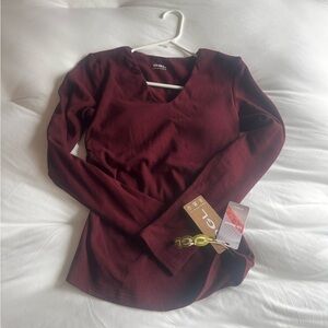OGL Women's Burgundy Long Sleeve Top NWT